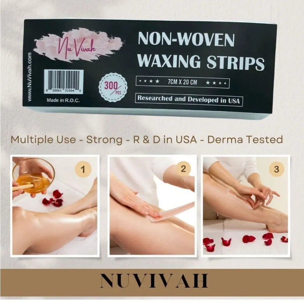 Non-Woven Hair Removing Waxing Strips Large (2.76 x 7.88 Inches) 300 Pack